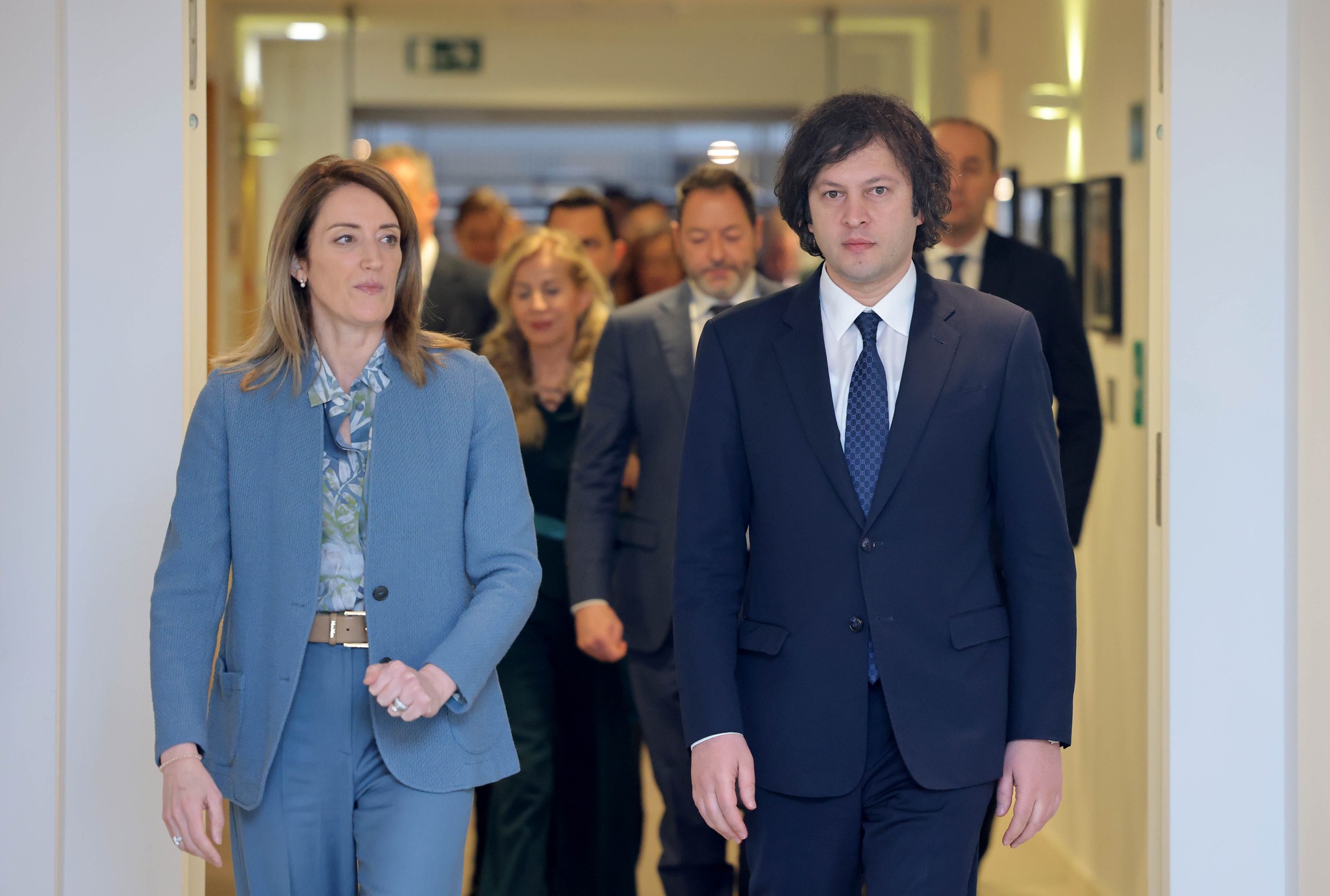 Премьер Грузии Ираклий Кобахидзе и председатель Европарламента Роберта Метсола обсудили интеграцию страны в Евросоюз в ходе встречи в Брюсселе